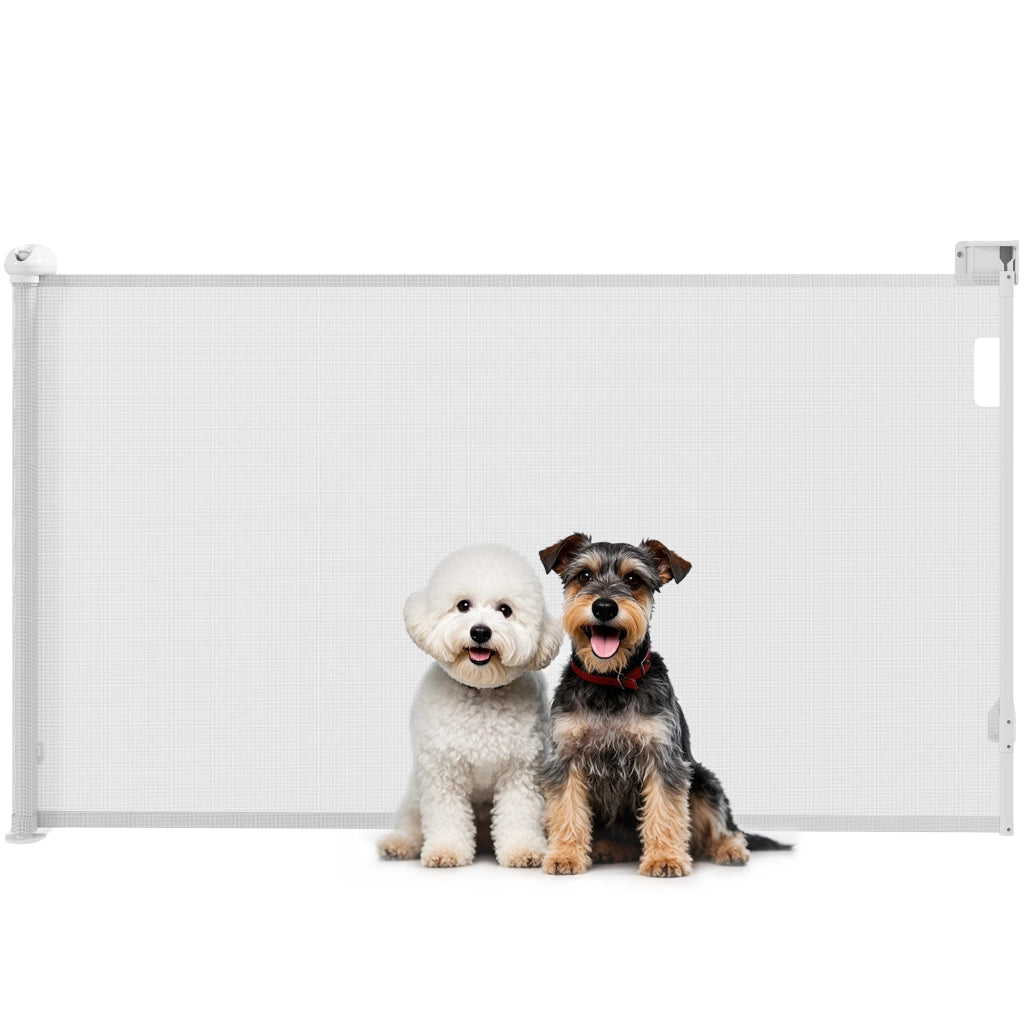 Barriera Retrattile per Cani 0-140 cm ¨C zephmum ¨C Bianco