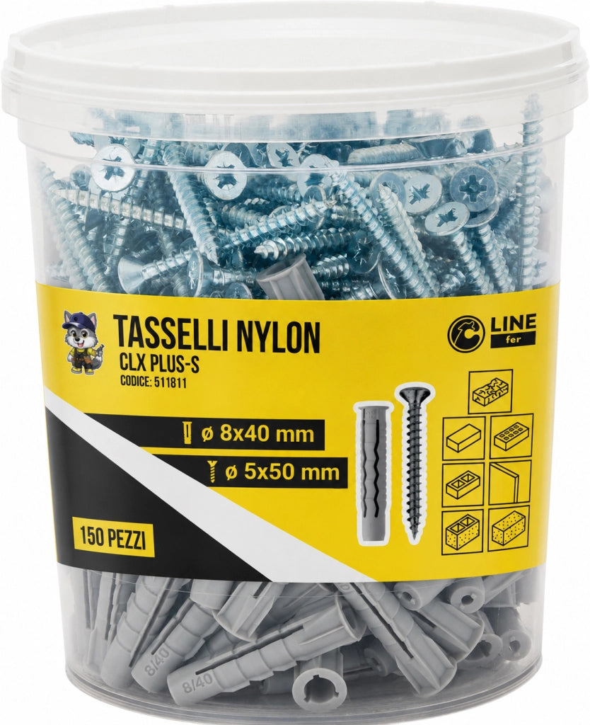 C BARATTOLO 150 TASSELLI NYLON CLX PLUS-S 8X40 C/V