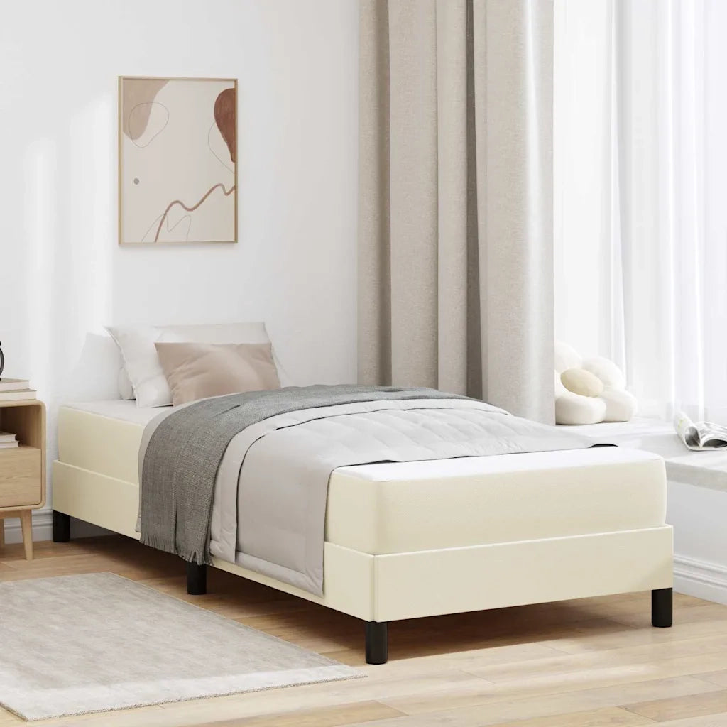 Struttura del letto con materasso-Giroletto con materasso Crema 100 x 200 cm Tessuto 431610