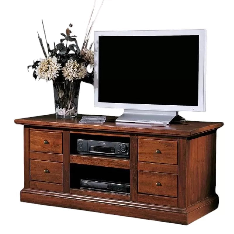 Porta tv classico 4 cassetti 2 vani tinta noce 115x46x54 - Mobili 2G