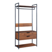 Appendiabiti attaccapanni guardaroba armadio aperto con 2 cassetti 180 x 84 x 40 cm MDF marrone 03_0010293