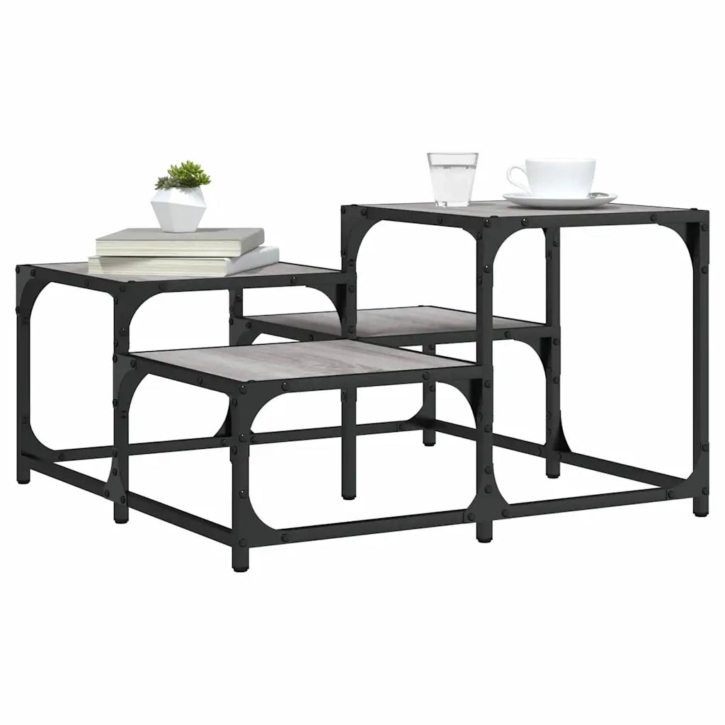 Tavolino da Salotto-Tavolino da soggiorno-Tavolo Grigio Sonoma 68x68x40 cm Legno Multistrato