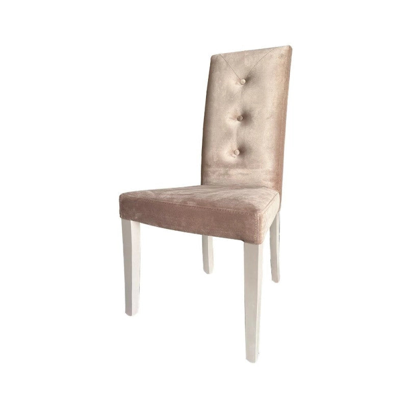 Sedia Montecarlo 3 bottoni velluto tortora set 2 pezzi