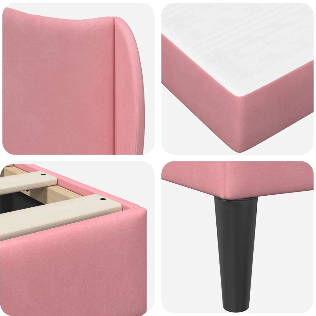 Struttura del letto con testiera Rosa 180 x 200 cm Velluto 3415223