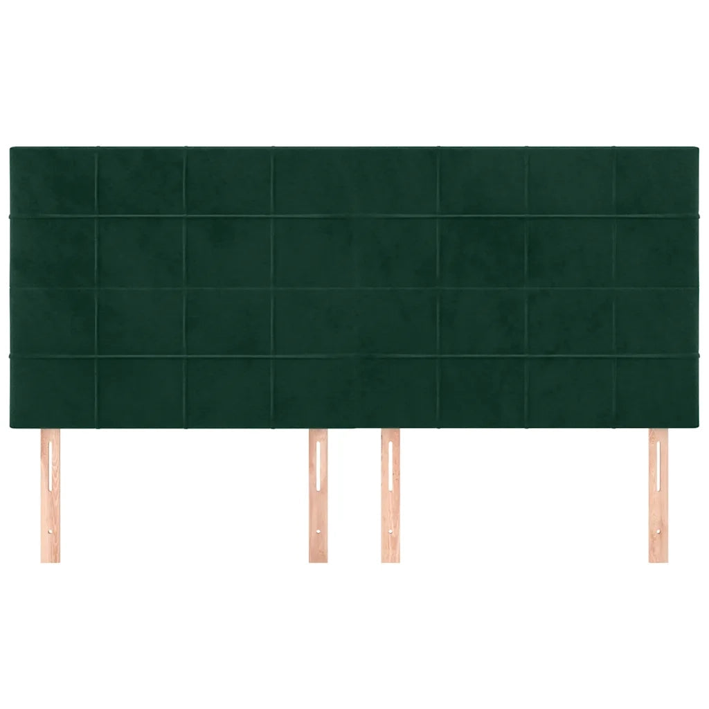Testiera | Testata Verde Scuro 160x5x118/128 cm Velluto