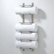 Accessorio per asciugamani in metallo - stilevole accessorio per la stanza da bagno anche ideale per il bagno degli ospiti - asciugamani in metallo - stilevole accessorio per la stanza da bagno anche perfetto per il bagno degli ospiti - mat zilver