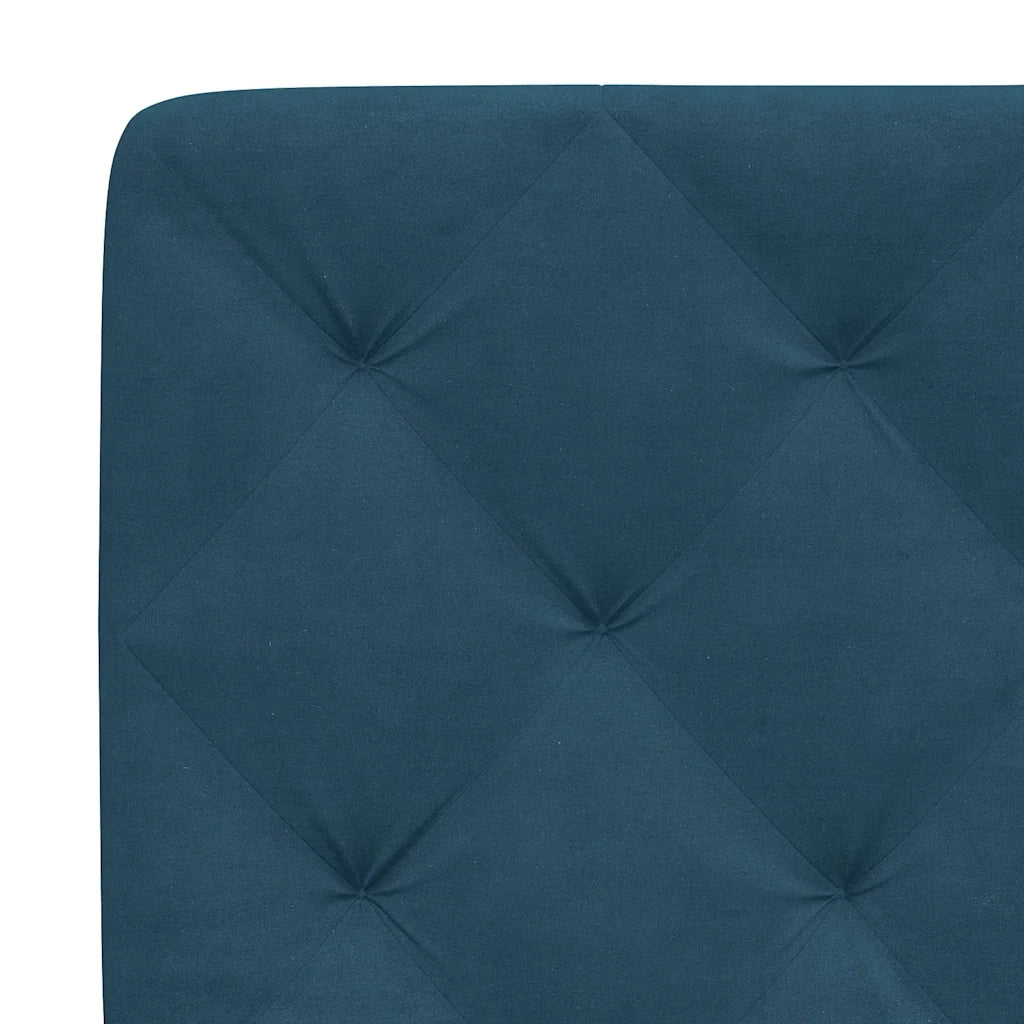 Letto singolo | Letto per adulti | Giroletto con LED senza Materasso Blu 90x190 cm in Velluto