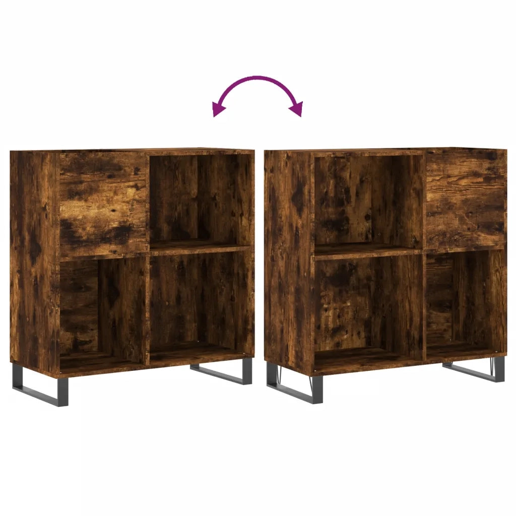 Mobile Porta Dischi Rovere Fumo 84,5x38x89 cm Legno Multistrato CFW2386486