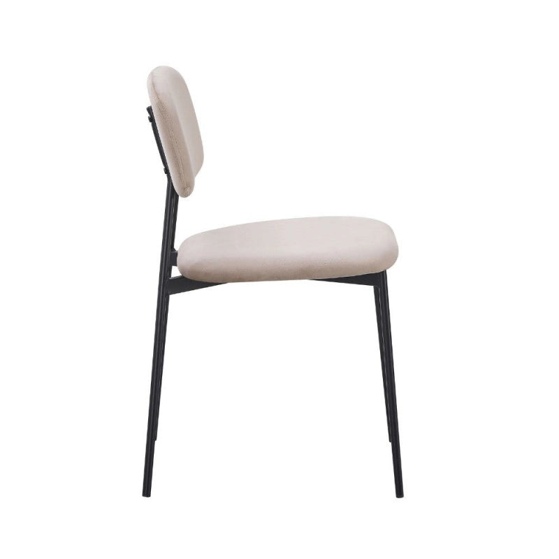 Sedia Shen in vellutino colore taupe e struttura in metallo nero set 4 pezzi