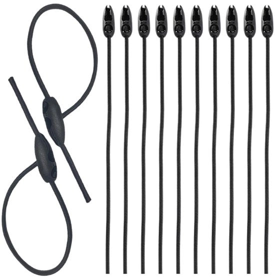 Set di manubri per bagagli - Elastici e regolabili - 50 cm - Cinture di fissaggio - Per segnalamenti di pericolo e biciclette - 10 pezzi