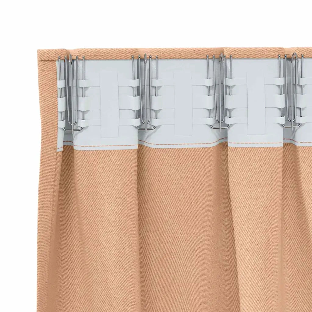 Tende Blackout con Anelli 2 pcs Marrone Chiaro 140 x 140 cm 4107478