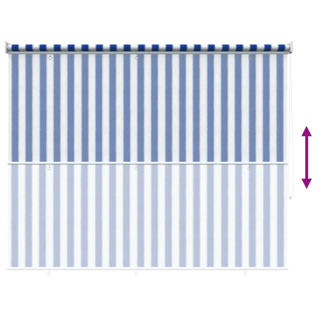 Tenda a Rullo Esterno Blocco UV 90% Strisce Blu e Bianche HDPE 42035979