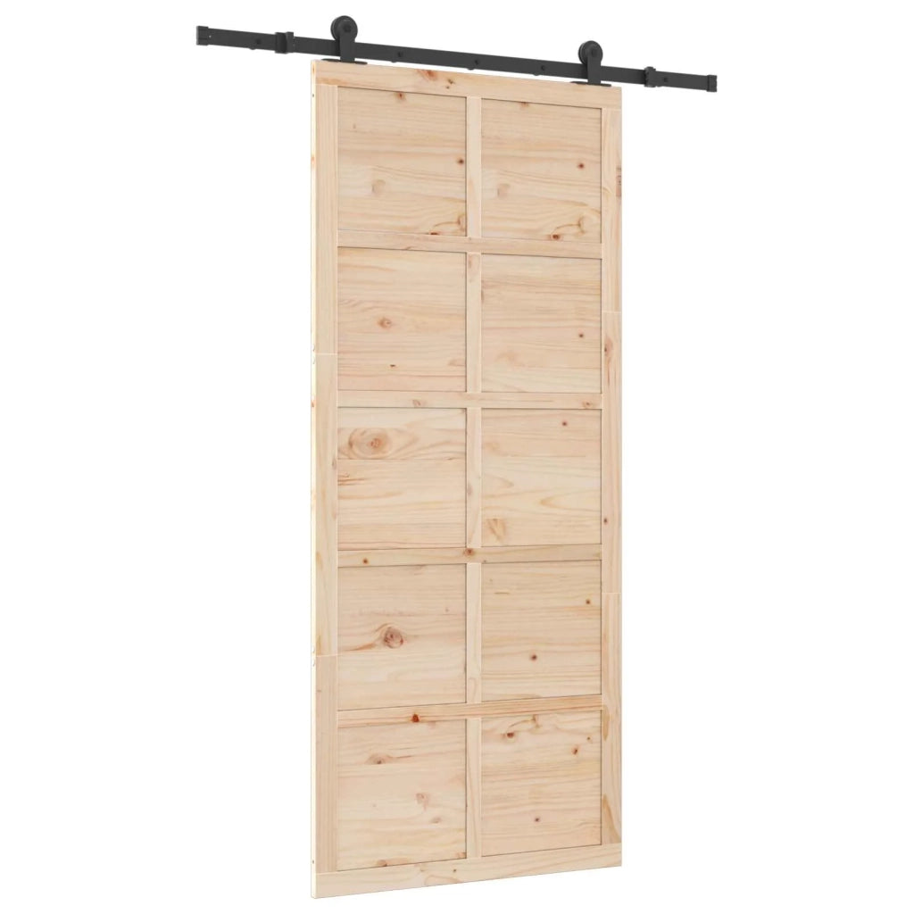 Porta scorrevole Naturale 80 x 208 cm Legno Massello di Pino 3445644