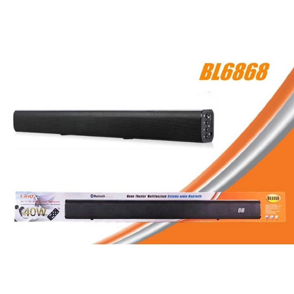 Trade Shop - Sound Bar Sistema Audio Bluetooth Home Theater Multifunzione 40w Telecomando Bl6868 -