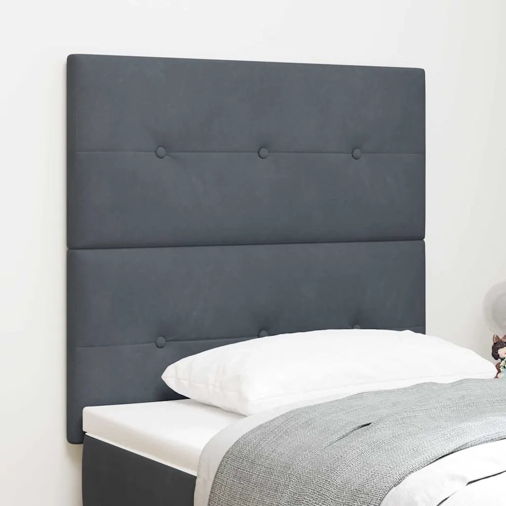 Testiera | Testata LED con strisce LED Grigio 90 cm Velluto