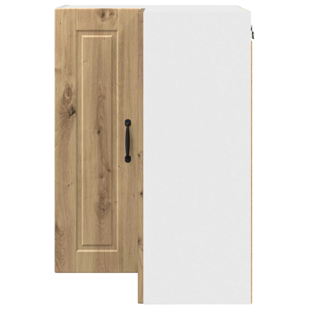 Mobile da cucina moderno a parete con 3 ripiani 57 x 57 x 80 cm finitura rovere ingegnerizzato realizzato artigianalmente 02_0054427