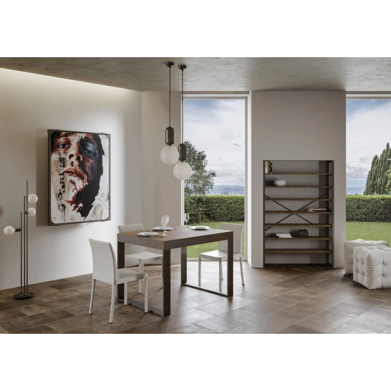Tavolo allungabile 90x130/234 cm Tecno Premium telaio Antracite - Noce
