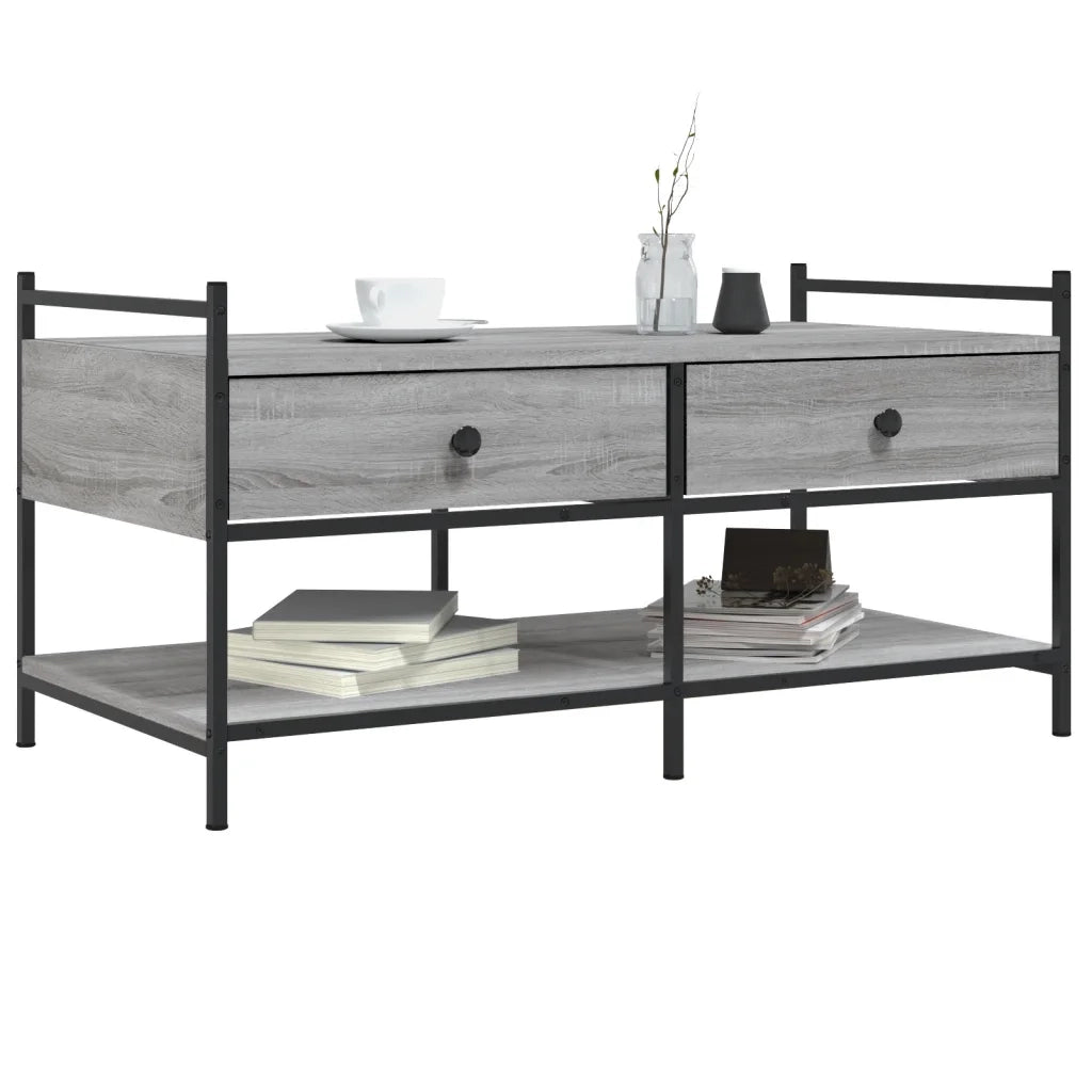 Tavolino da Salotto Grigio Sonoma 99x50x50 cm Legno Multistrato 833963