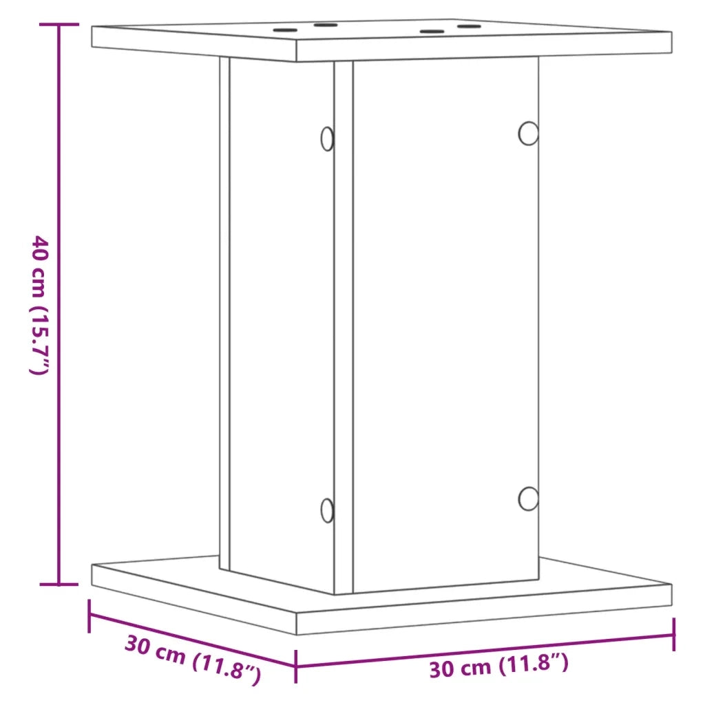 Supporti Altoparlanti 2 pz Grigio Sonoma 30x30x40cm Multistrato 852650