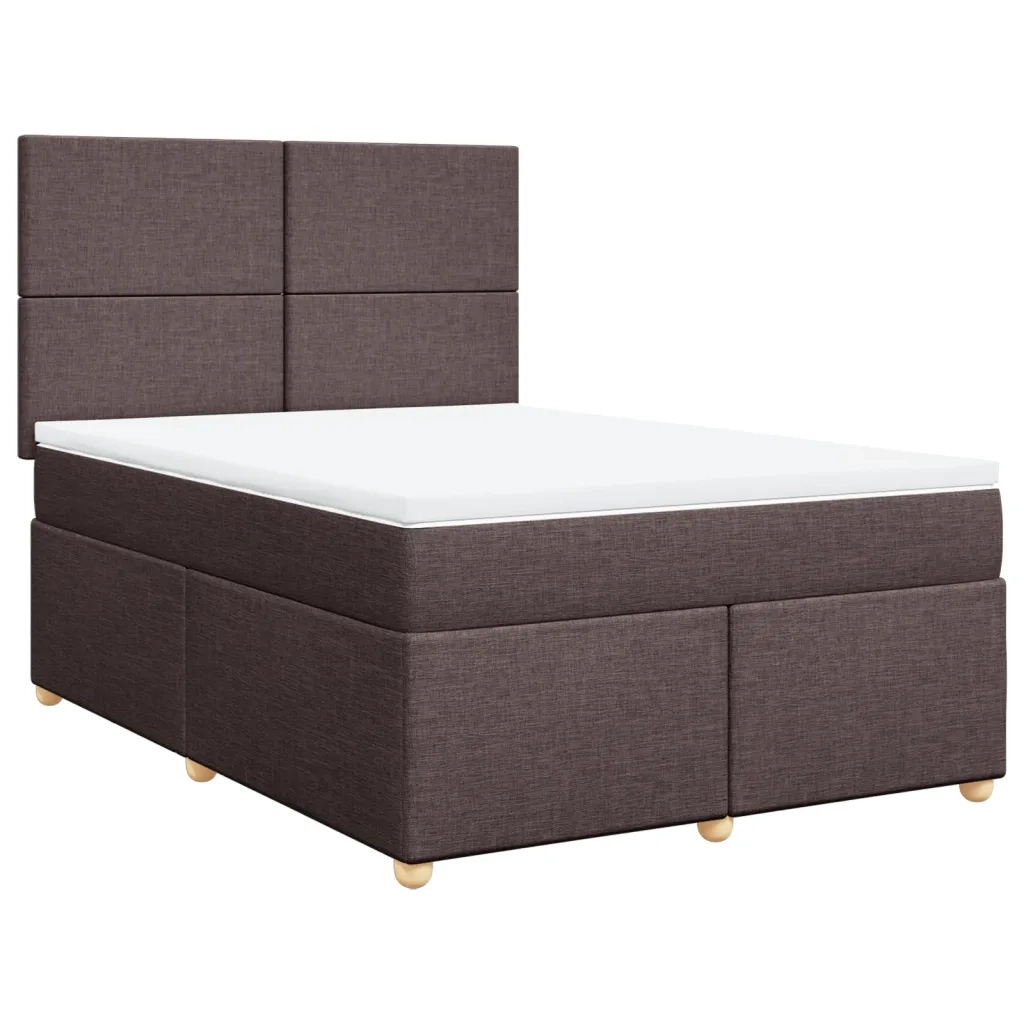 Giroletto a Molle con Materasso Marrone Scuro 140x190cm Tessuto 3293571