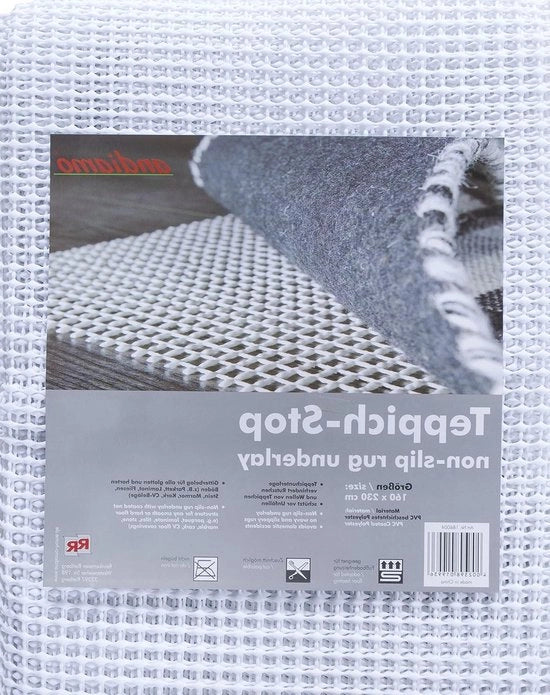 Tappeto Antiscivolo - Resistente - Facile da Pulire - Adesivo - Tagliabile su Misura - Pvc Gecoato - Poliestere - Rastrello Adesivo - Moderno - Bianco - 60x120cm - 160x230cm Tappeto Antiscivolo