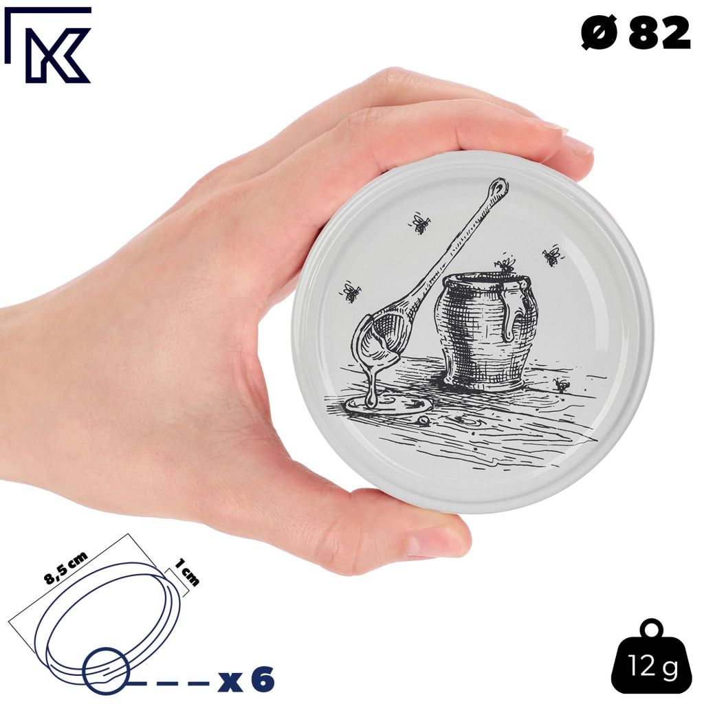 KADAX Barattoli di vetro Denia 250ml 50 pezzi 82mm + coperchio "Vaso con miele"