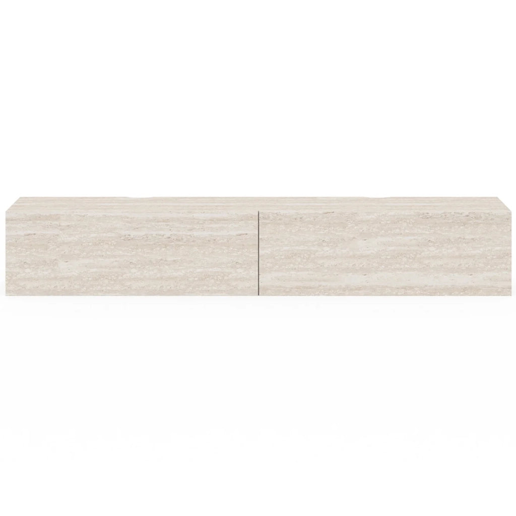 IDMarket - Mobile TV sospeso ELIO 180 cm con 2 ante in legno effetto travertino