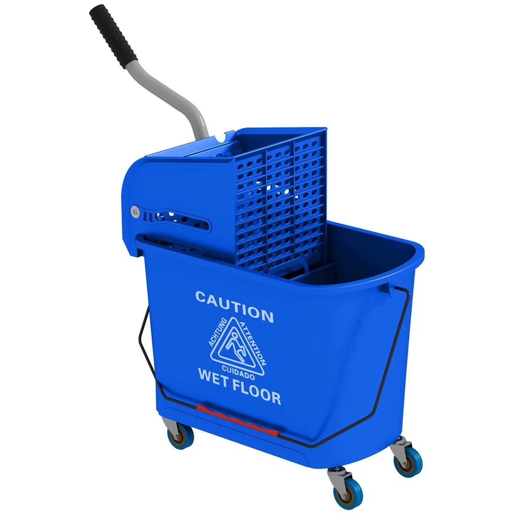 Secchio per mocio con strizzatore 20L ¨C Xylo ¨C con ruote e manico, plastica blu