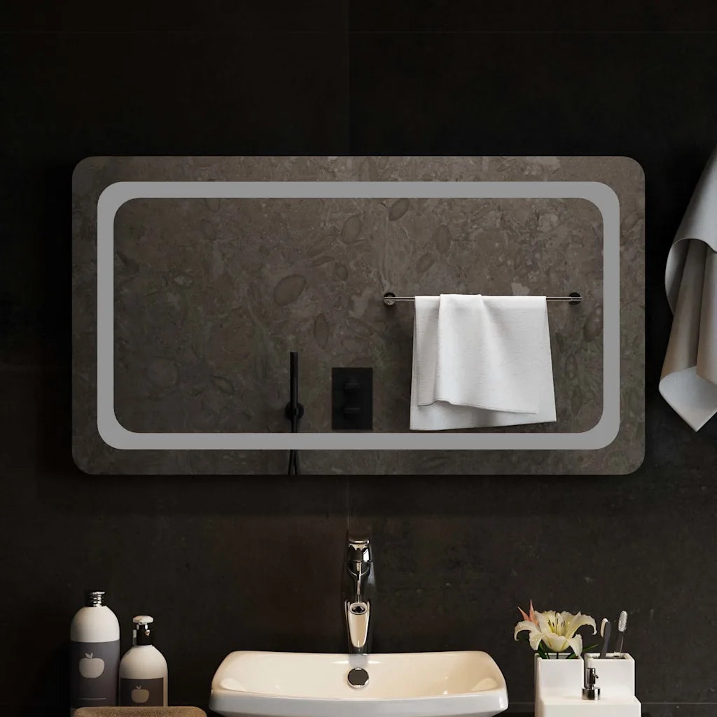 Specchio da Bagno con Luci LED 90x50 cm 151789