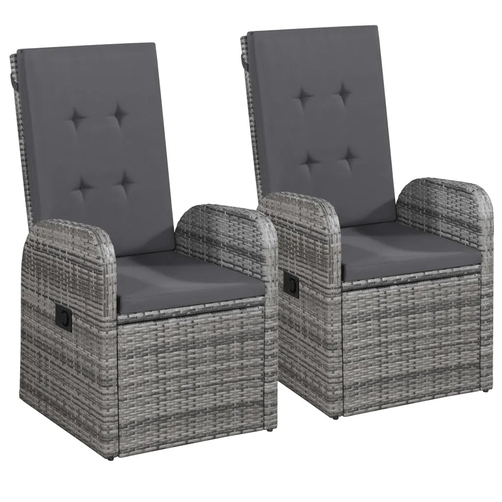Set da Pranzo da Giardino 3 pz con Cuscini Grigio 3099473