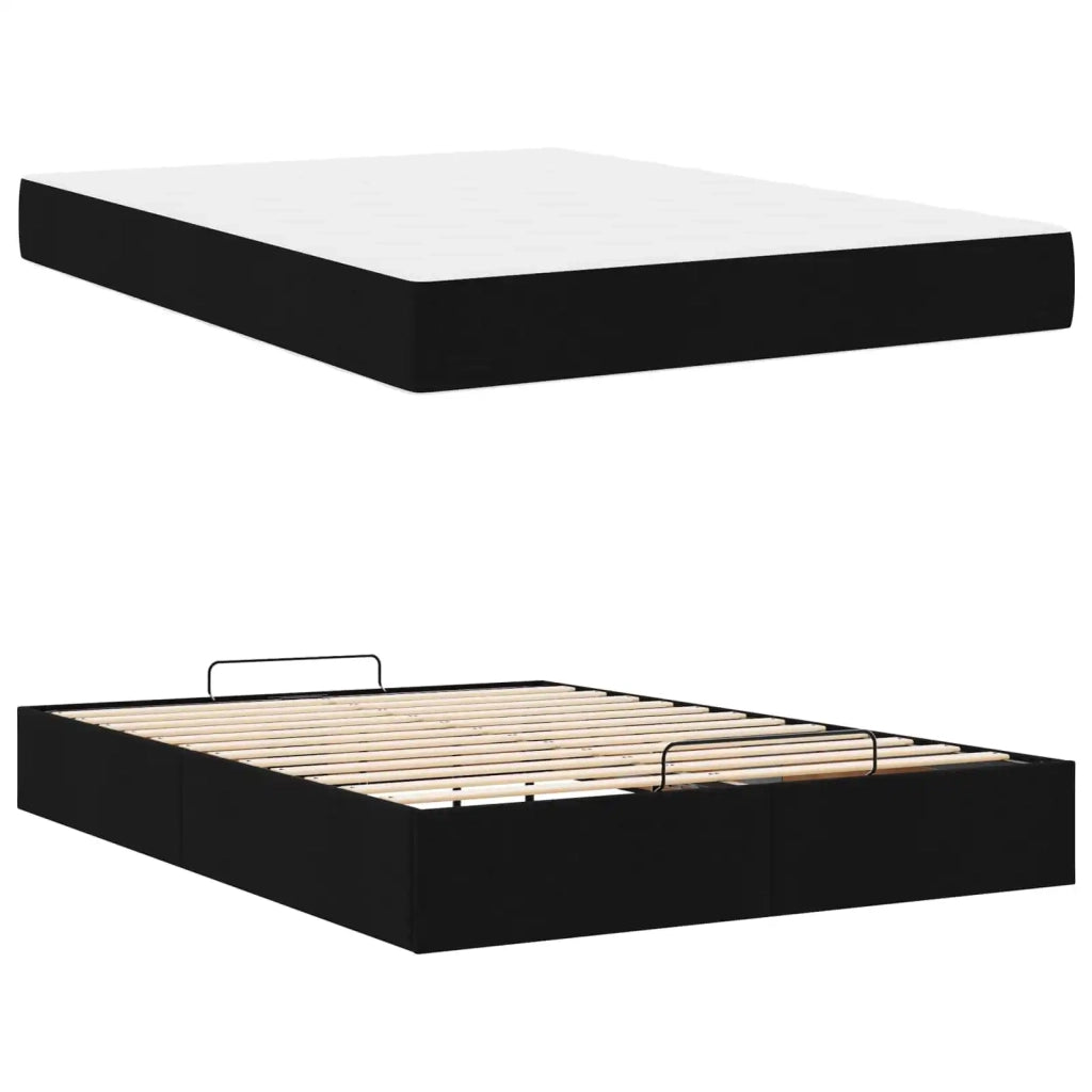 Struttura letto con materasso 2 pcs Nero Tessuto 3399503