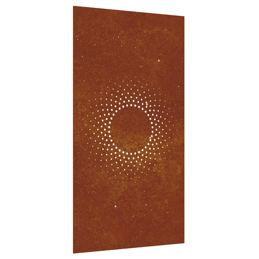 Decorazione Muro da Giardino 105x55 cm Sole in Acciaio Corten 824490