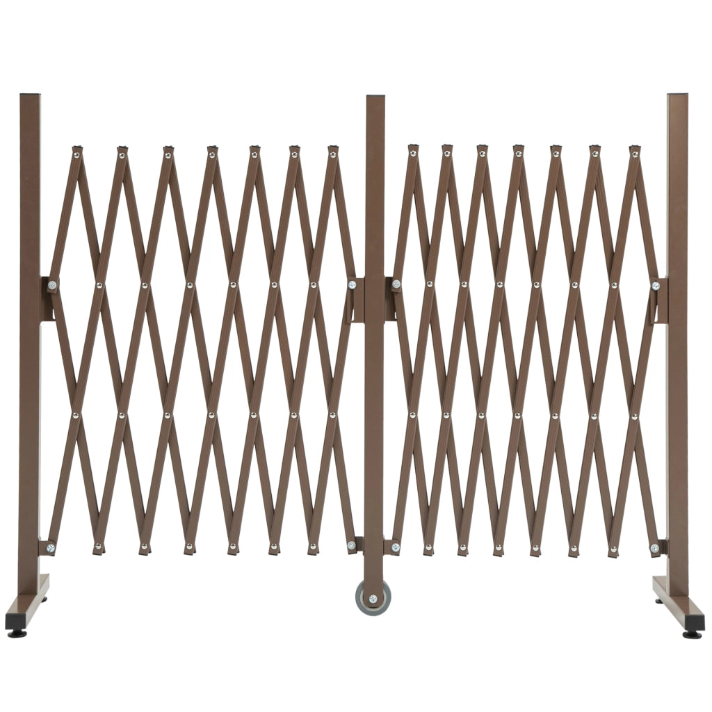 Recinzione Estensibile Autoportante ¨C zephmum ¨C Acciaio Alluminio Marrone 52-405 cm