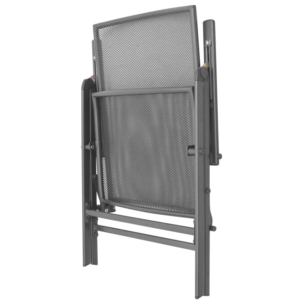 Set Sedie Giardino Reclinabili 3pz Antracite Acciaio Verniciato 3283760