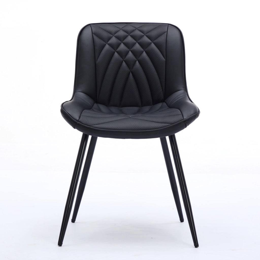 Sedie da pranzo, set da 2, sedie ergonomiche da cucina con rivestimento in similpelle PU traforata traspirante e trapuntatura 3D artistica, robuste ga