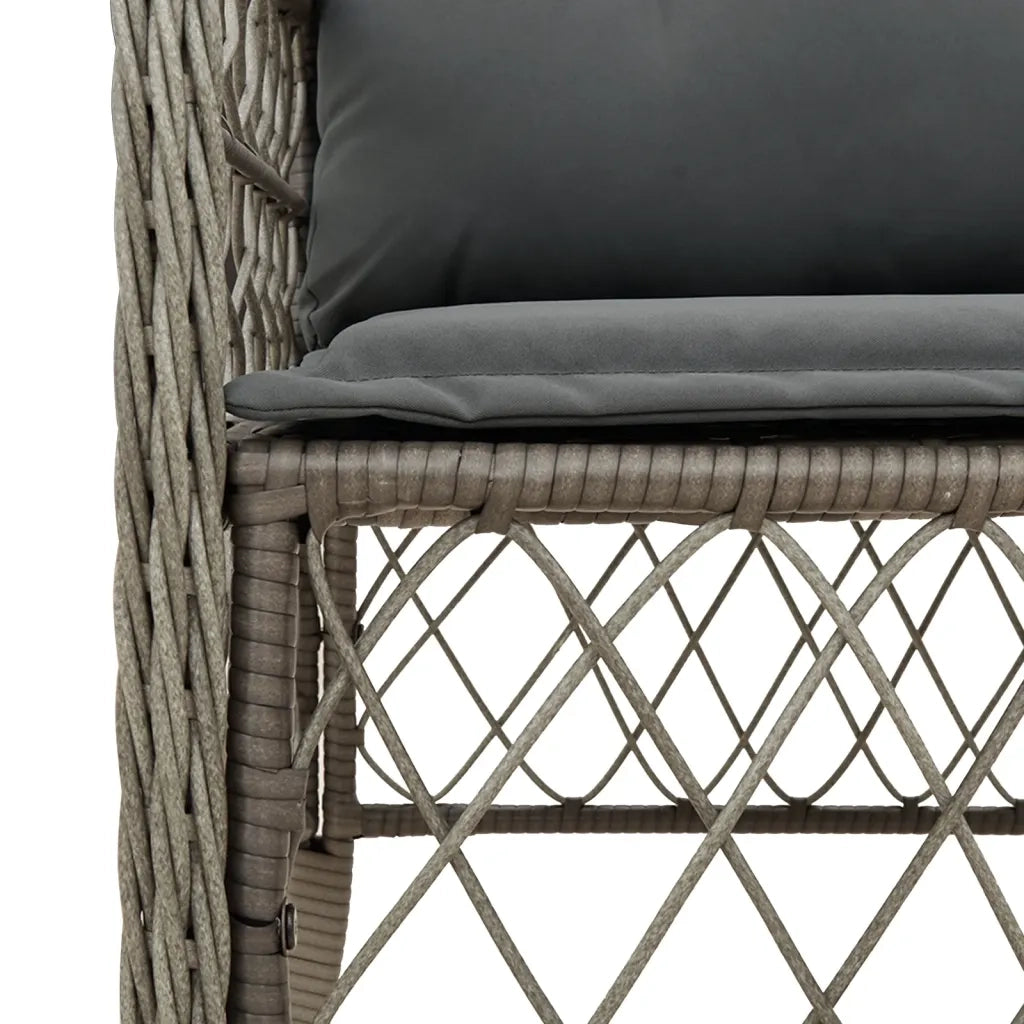 Sedie da Giardino con Cuscini 2 pz Grigie in Polyrattan 365155