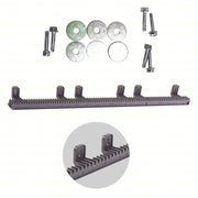KIT CREMAGLIERA ANTIUSURA SILENZIOSA CANCELLO SCORREVOLE NYLON M4 1000X14X30 MM