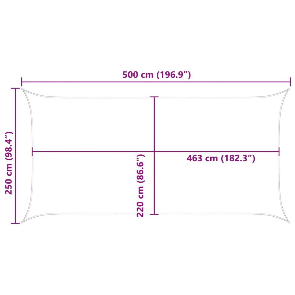 Vela da ombra solare-Telo Ombra-Vela Ombreggiante-Parasole a Vela Grigio chiaro e bianco 5 x 2,5 m