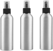 Set di 3 Fusti Spray in Alluminio Leggero con Spruzzatore Fine e Contenitore per Acqua di Cura e Stoccaggio per Profumi e Cosmetici per Viaggi e Portatile in Acciaio Inox/Zucchero Nero
