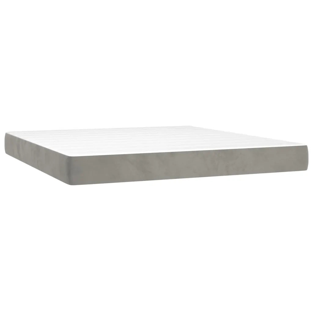 Giroletto a Molle con Materasso Grigio Chiaro 180x200cm Velluto 3127385