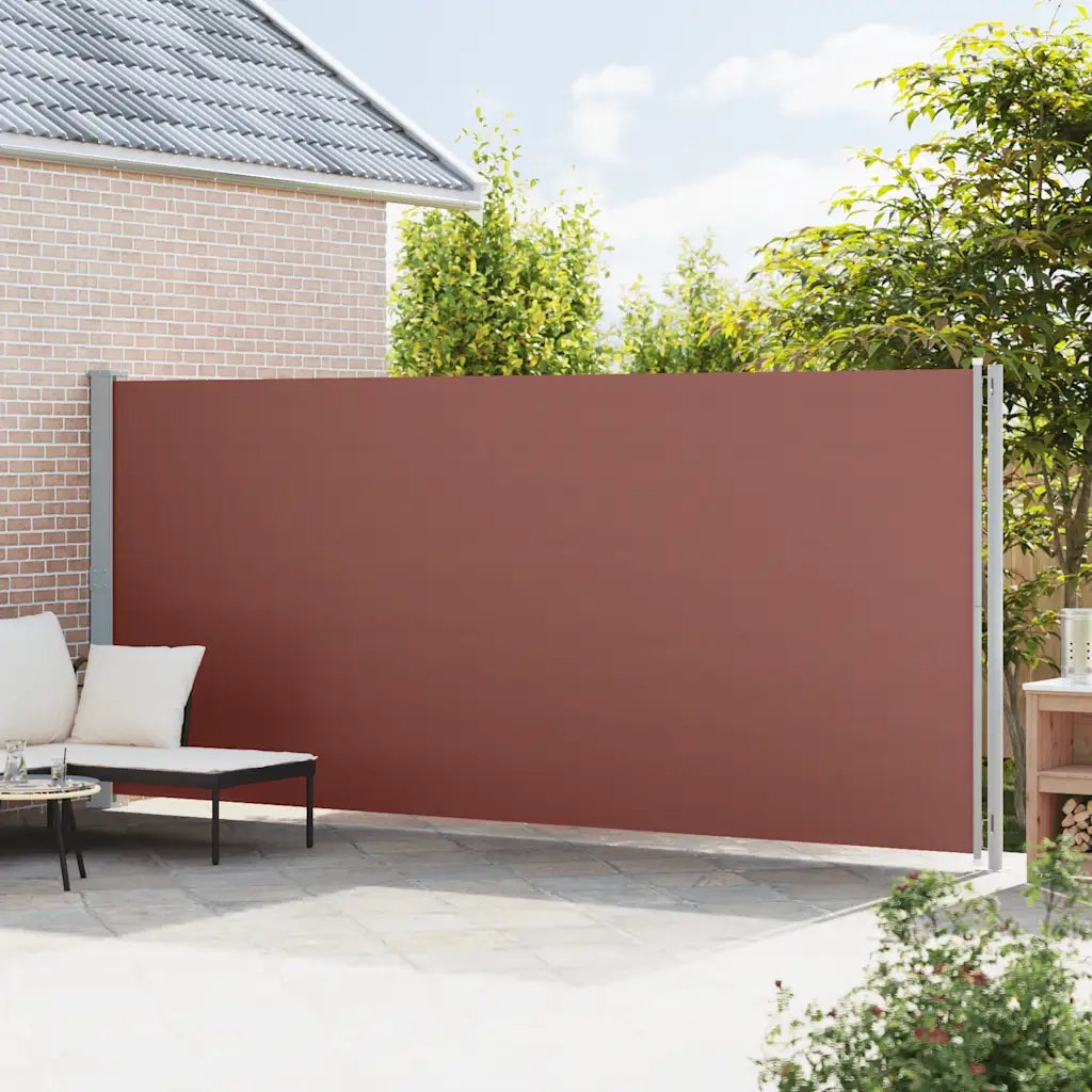 Tenda da Sole | Tenda parasole Laterale Retrattile per Patio 200x600 cm Marrone