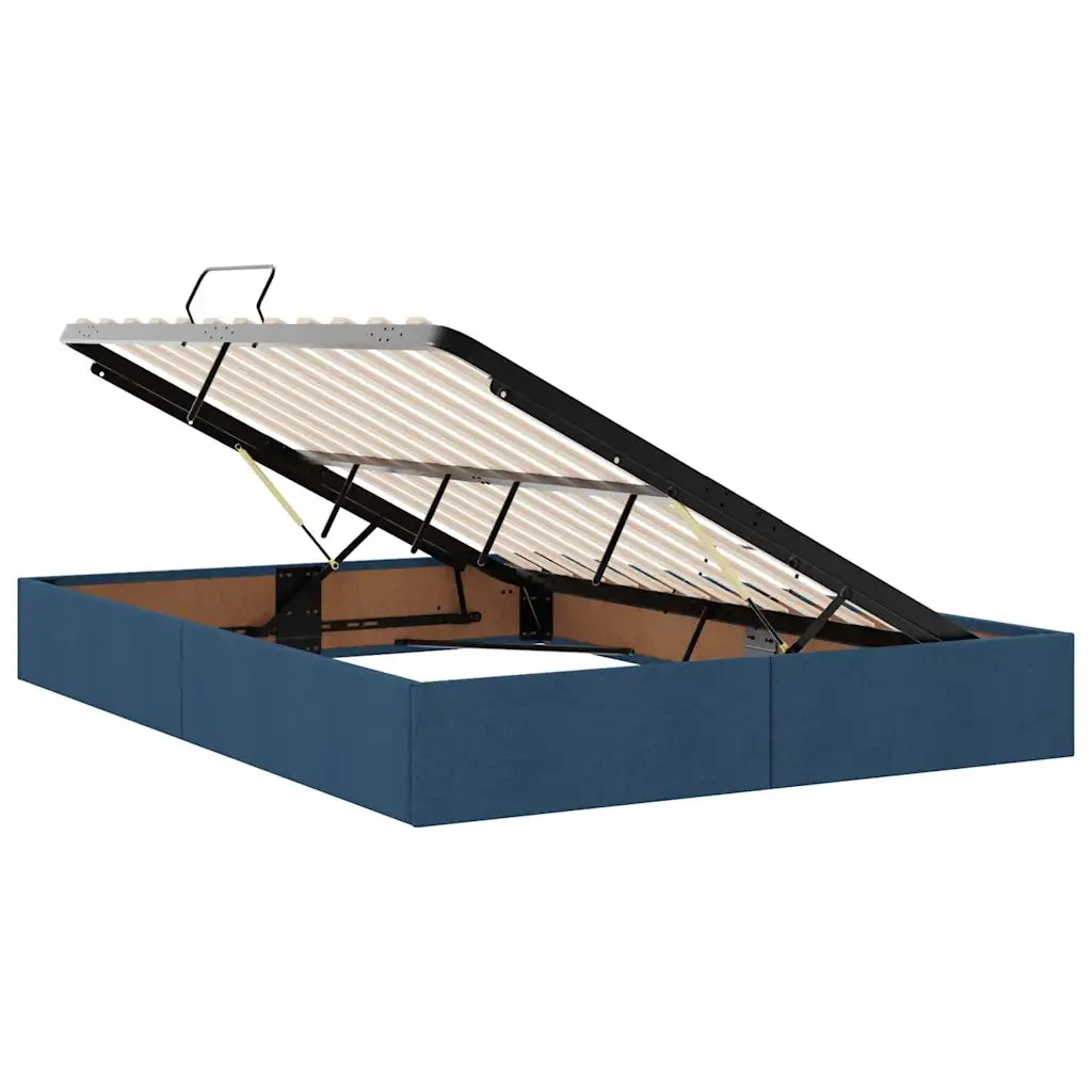 Letto con contenitore e materasso con testiera Blu 140 x 200 cm 3370580