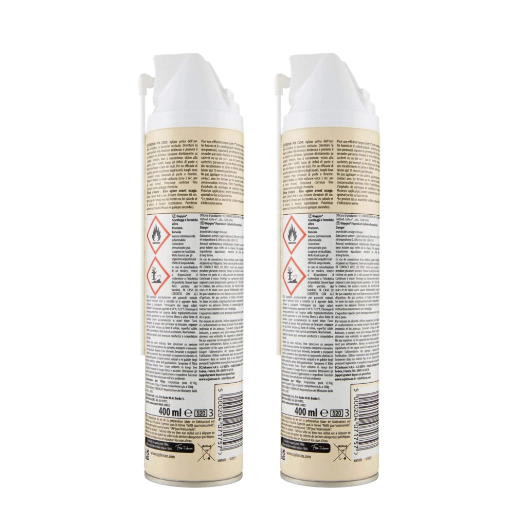 BAYGON INSETTICIDA SET 2 PZ X 400 ML SCARAFAGGI E FORMICHE SPRAY