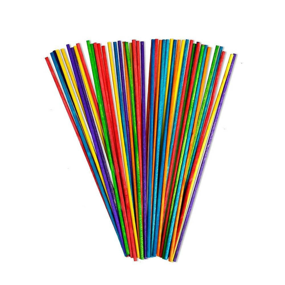 Trade Shop - 288 Stecche Colorate Bastoncini In Legno Naturale Lavoretti Bricolage 2.2x148 Mm -