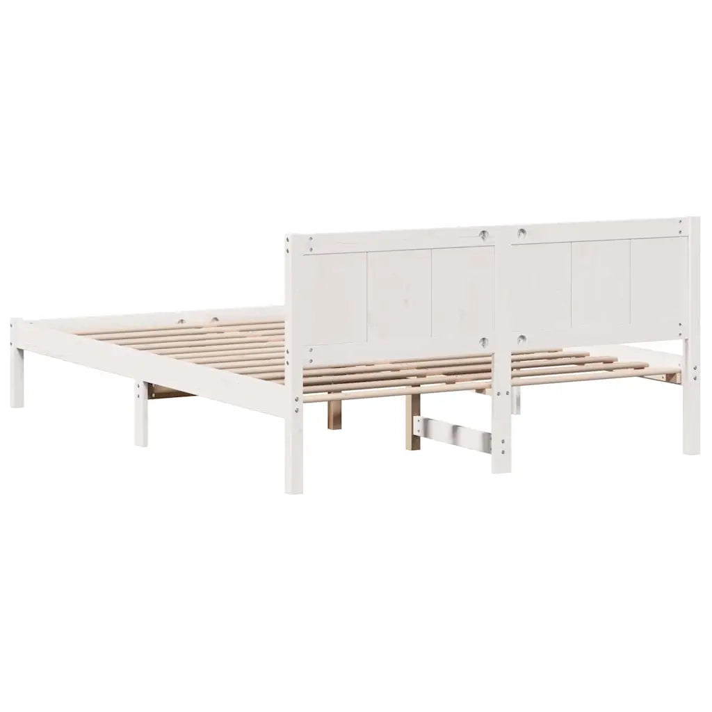 Letto matrimoniale | Letto per adulti | Struttura del letto Bianco 160 x 200 cm Legno massello di pino