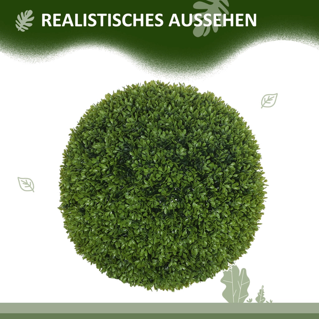 Set 2 Piante Artificiali Buxus Sfera ¨C Minimal ¨C Verde