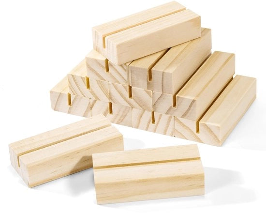 Sostegno per Tavolo in Legno Standard - 12 Pezzi - Rettilineo - Supporto per Nome - Stantuffo Fotografico - Per Feste e Cene - Supporto per Tavolo