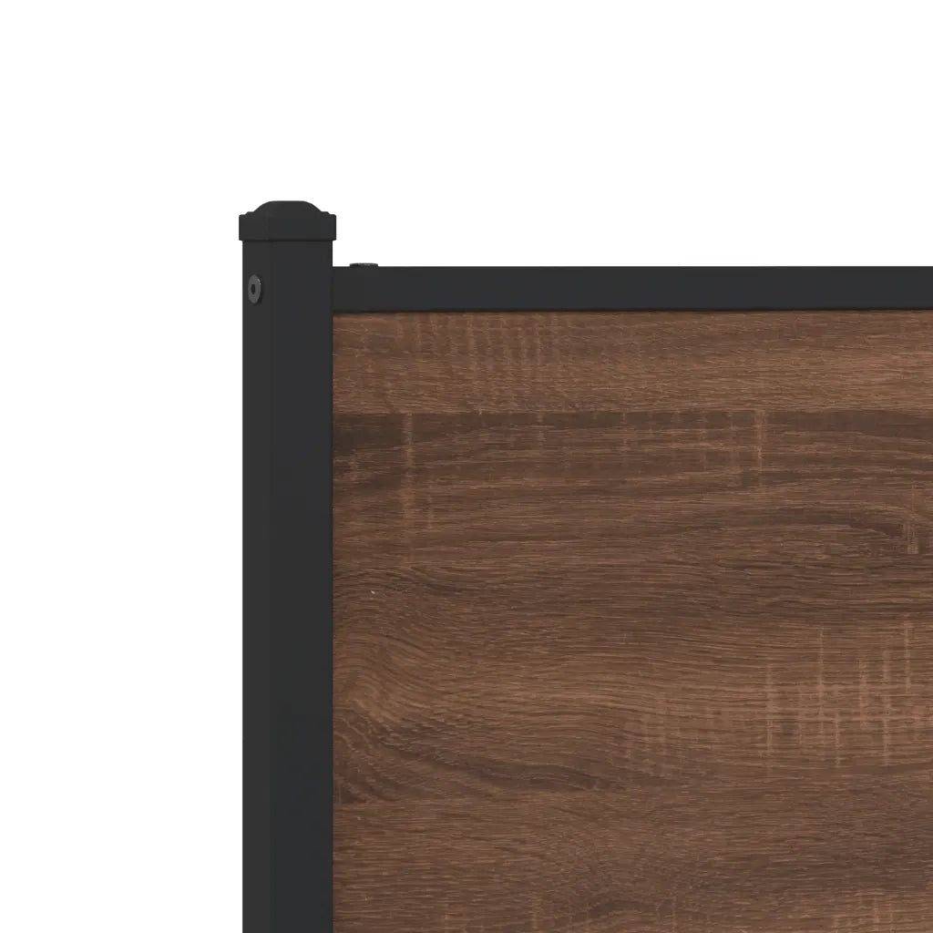Giroletto senza Materasso-Struttura Letto in Metallo Rovere Marrone 75x190 cm 126678