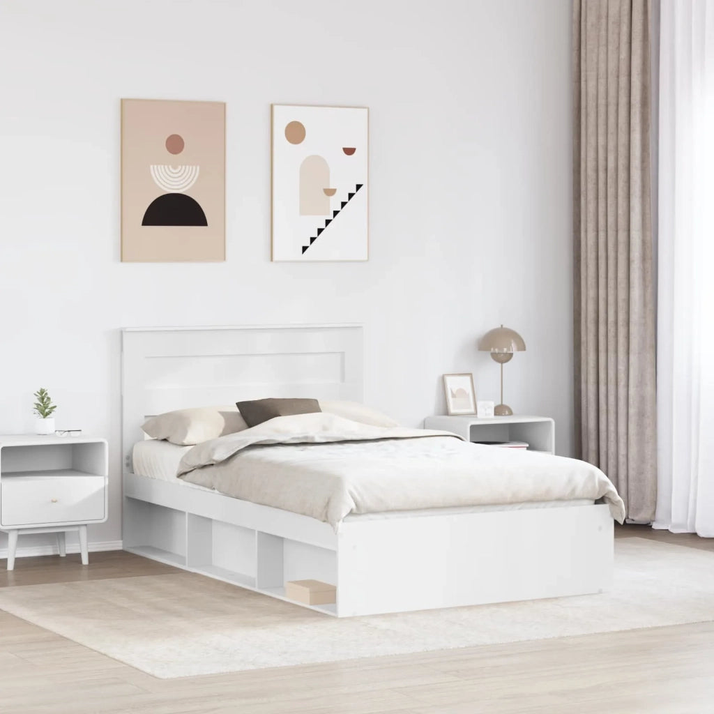 Struttura del letto Bianco 120 x 190 cm Pino massello