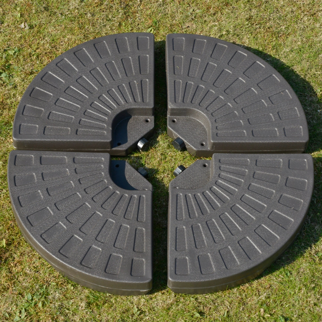 Base per ombrellone 4 pezzi ¨C Xylo ¨C HDPE riempibile sabbia/acqua 25kg marrone